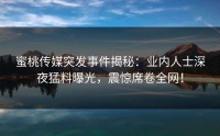 蜜桃传媒突发事件揭秘：业内人士深夜猛料曝光，震惊席卷全网！