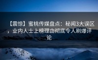 【震惊】蜜桃传媒盘点：秘闻3大误区，业内人士上榜理由彻底令人刷爆评论