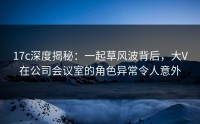 17c深度揭秘：一起草风波背后，大V在公司会议室的角色异常令人意外