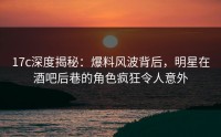 17c深度揭秘：爆料风波背后，明星在酒吧后巷的角色疯狂令人意外